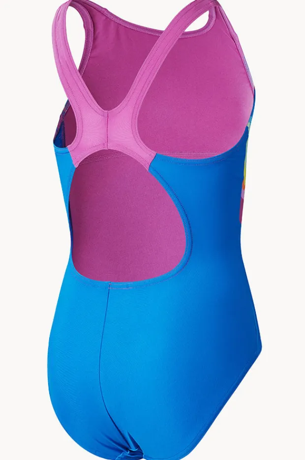 One Pieces|Speedo Girls Printed Pulseback One Piece Blue/multi