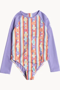Rashies & Sunsuits|Roxy Girls Bay Stripe Sunsuit Rainbow