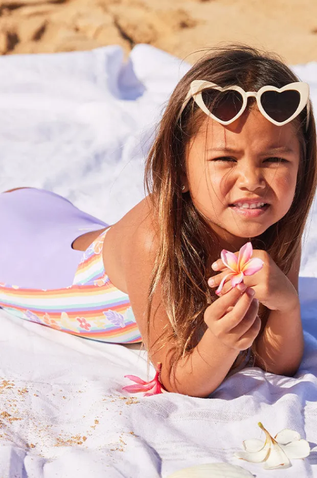One Pieces|Roxy Girls Bay Stripe One Piece Rainbow