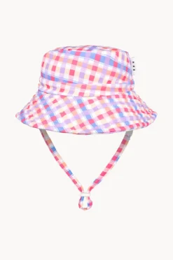 Hats|Huxbaby Girls Rainbow Check Swim Hat Multi