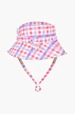 Hats|Huxbaby Girls Rainbow Check Swim Hat Multi