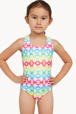 One Pieces|Zoggs Girls Rainbow Haze Action Back One Piece Pink/multi