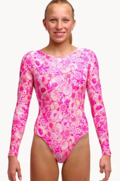 Rashies & Sunsuits|Funkita Girls Rosie Cheeky Long Shot Sunsuit Pink
