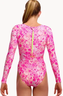 Rashies & Sunsuits|Funkita Girls Rosie Cheeky Long Shot Sunsuit Pink