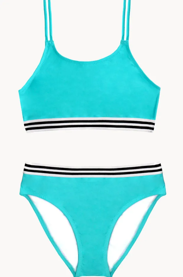 Bikini Sets|Salty Ink Girls Salty Crop Set Aqua
