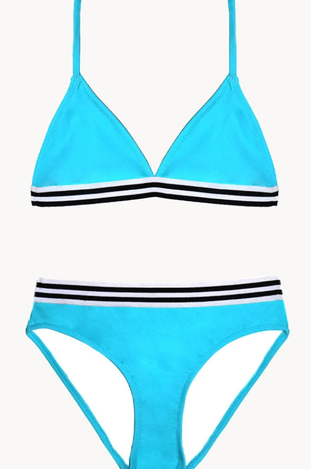 Bikini Sets|Salty Ink Girls Salty Tri Set Aqua