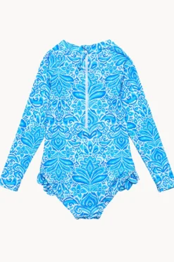 Rashies & Sunsuits|Rashies & Sunsuits|Snapper Rock Girls Santorini Sunsuit Blue