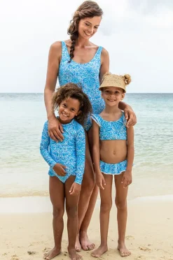 Rashies & Sunsuits|Rashies & Sunsuits|Snapper Rock Girls Santorini Sunsuit Blue