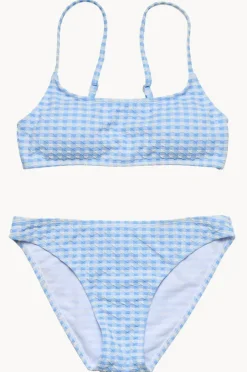 Bikini Sets|Snapper Rock Girls Seaside Gingham Crop Set Blue