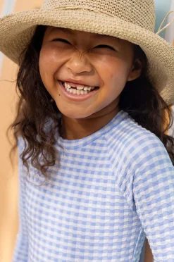 Rashies & Sunsuits|Snapper Rock Girls Seaside Gingham Sunsuit Blue