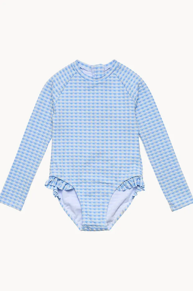 Rashies & Sunsuits|Snapper Rock Girls Seaside Gingham Sunsuit Blue