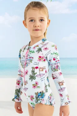 Rashies & Sunsuits|Seafolly Girls Girls Secret Vacay Sunsuit Light Blue