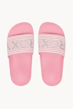 Footwear|Roxy Girls Slippy II Slide Pink/white