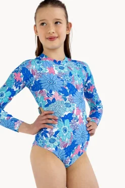 Rashies & Sunsuits|Seafolly Girls Girls Sol De Sur Sunsuit Blue/Pink