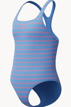 One Pieces|Speedo Girls Stripe Medalist One Piece Blue