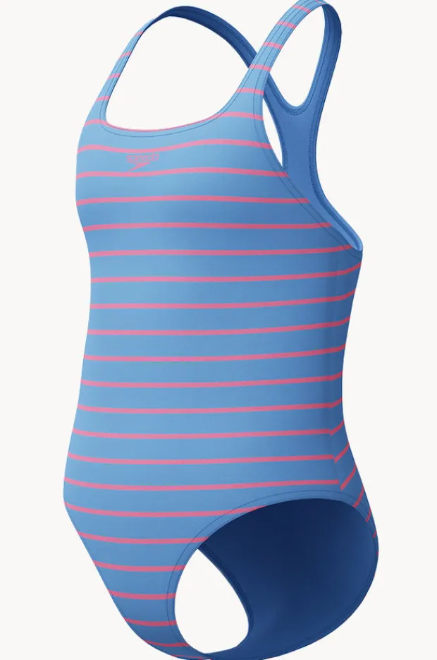 One Pieces|Speedo Girls Stripe Medalist One Piece Blue