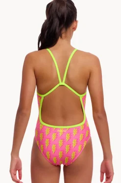 One Pieces|Funkita Girls Stunner Single Strap One Piece Pink/yellow