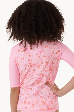Rashies & Sunsuits|Rip Curl Girls Summer Sol Short Sleeve Suntop Taffy pink
