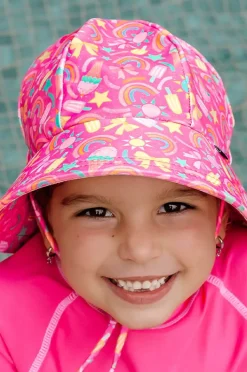 Hats|Bedhead Girls Summertime Ponytail Bucket Sunhat Hot Pink