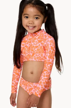 Rashies & Sunsuits|Rip Curl Girls Sun And Swell Crop Suntop Set Mandarin