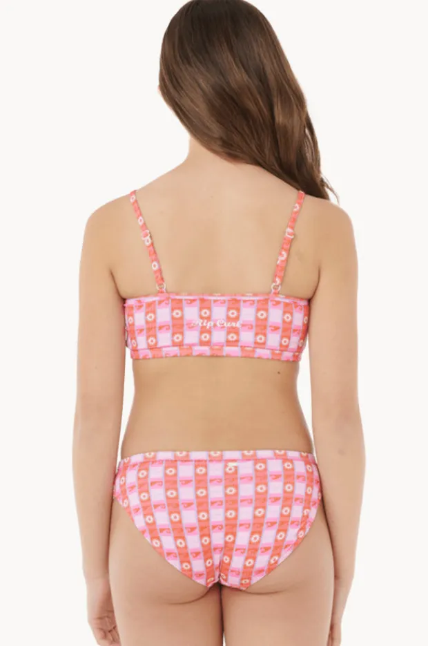 Bikini Sets|Rip Curl Girls Sunset Check Rib Crop Set Pink