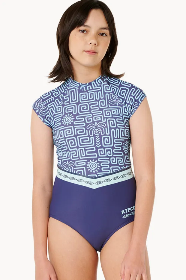 Rashies & Sunsuits|Rip Curl Girls Sunset Luau Sunsuit Navy