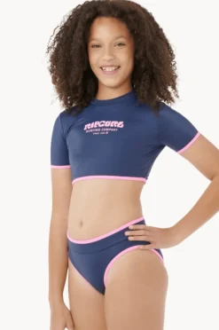 Rashies & Sunsuits|Rip Curl Girls Surf Puff Crop Suntop Set Navy
