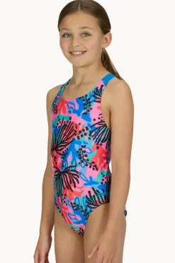 One Pieces|Zoggs Girls Sway Flyback One Piece Pink/blue