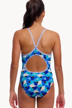 One Pieces|Funkita Girls Tetra Tonic Diamond Back One Piece Blue