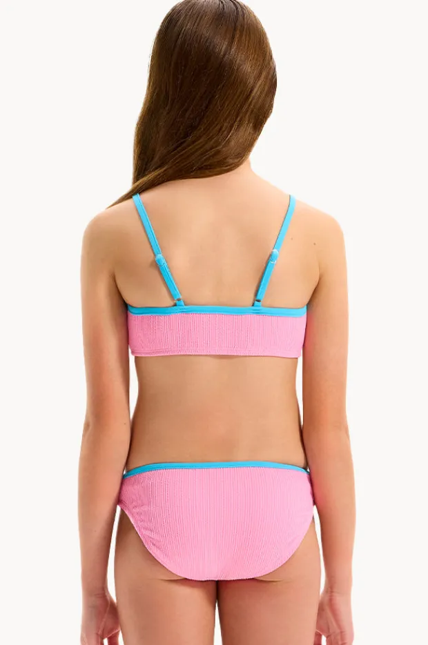 Bikini Sets|Seafolly Girls Girls Textured Contrast Crop Set Flamingo