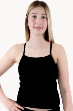 Teen Girls Separates|Base Swim Girls Textured Scoop Tankini Separate Black