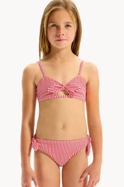 Bikini Sets|Seafolly Girls Girls Textured Stripe Tie Bralette Set Chilli Red