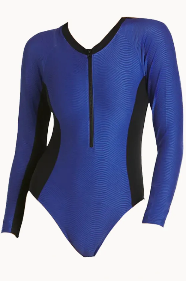 Period Swimwear|Love Luna Girls Textured Sunsuit Elec Blue