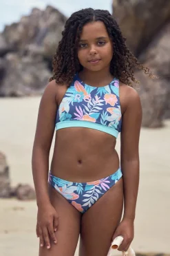 Bikini Sets|Roxy Girls Tropical Active Crop Set Indigo