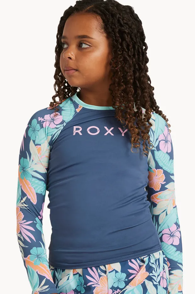 Rashies & Sunsuits|Roxy Girls Tropical Active Long Sleeve Suntop Indigo