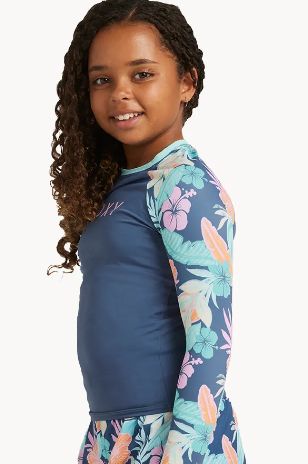 Rashies & Sunsuits|Roxy Girls Tropical Active Long Sleeve Suntop Indigo