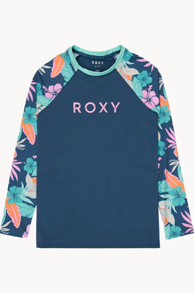 Rashies & Sunsuits|Roxy Girls Tropical Active Long Sleeve Suntop Indigo