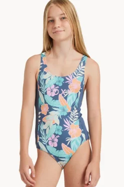 One Pieces|Roxy Girls Tropical Active One Piece Indigo