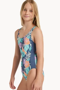 One Pieces|Roxy Girls Tropical Active One Piece Indigo