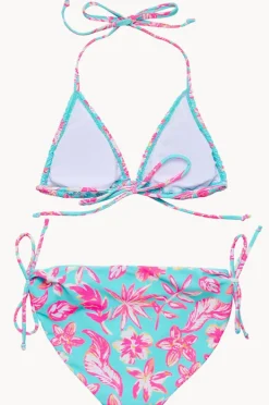 Bikini Sets|Snapper Rock Girls Tropical Glow Tri Set Blue/Pink