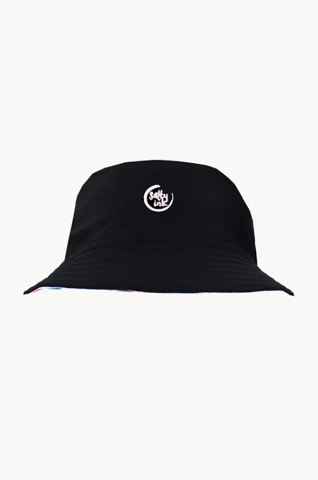 Hats|Salty Ink Girls Tropicana Bucket Hat Black