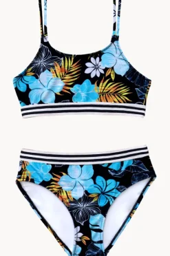 Bikini Sets|Salty Ink Girls Tropicana Crop Set Black