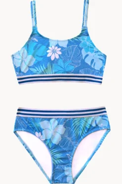 Bikini Sets|Salty Ink Girls Tropicana Crop Set Blue