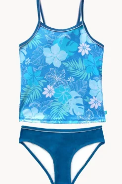 Tankini Sets|Salty Ink Girls Tropicana Tankini Set Blue