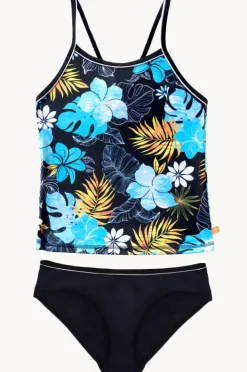 Tankini Sets|Salty Ink Girls Tropicana Tankini Set Black
