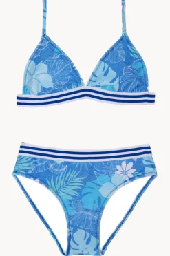 Bikini Sets|Salty Ink Girls Tropicana Tri Set Blue