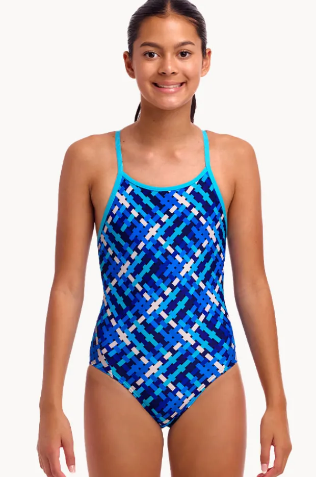 One Pieces|Funkita Girls Under Over Diamond Back One Piece Blue