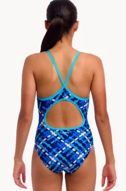 One Pieces|Funkita Girls Under Over Diamond Back One Piece Blue