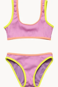 Bikini Sets|Snapper Rock Girls Vacay Pop Crop Set Lilac