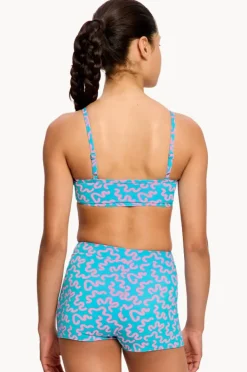Period Swimwear|Bikini Sets|Modibodi Girls Wavy Adjustable Crop Set Blue